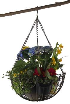 Preview: Eleganter Metall-Hängekorb – Stilvolle Präsentation für Pflanzen & Dekoration